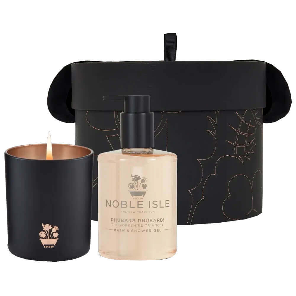 Noble Isle Luxury Rhubarb Rhubarb Shower Gel & Candle Duo